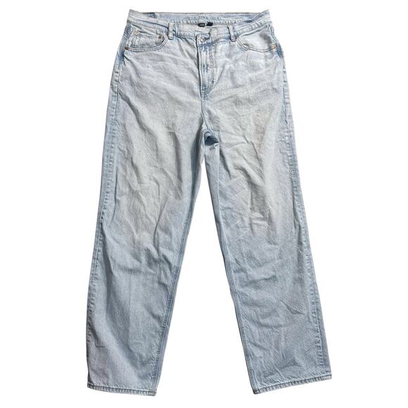 American Eagle Jeans Size 16 Highest Rise Baggy Straight Light Wash Denim - Picture 1 of 6